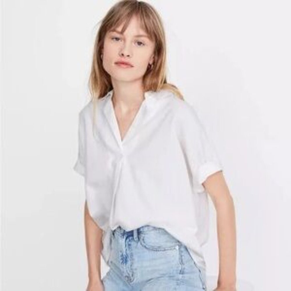 Madewell White Cotton Courier Shirt